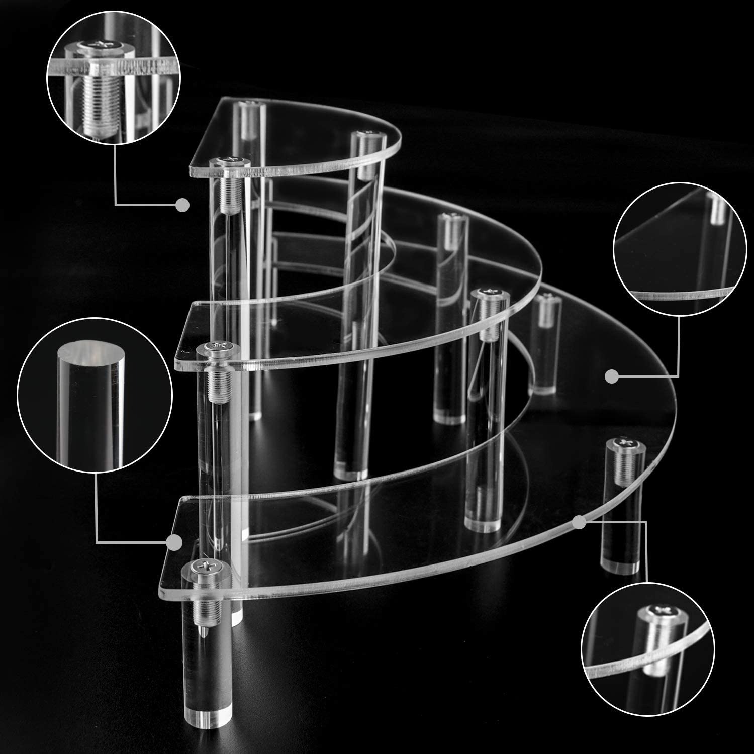 3-Tier Acrylic Round Cupcake D - огляд і ціна Pop Display Shelf